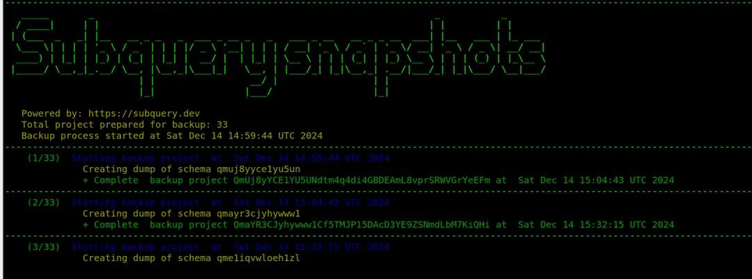 Subquery Snapshots Screenshot