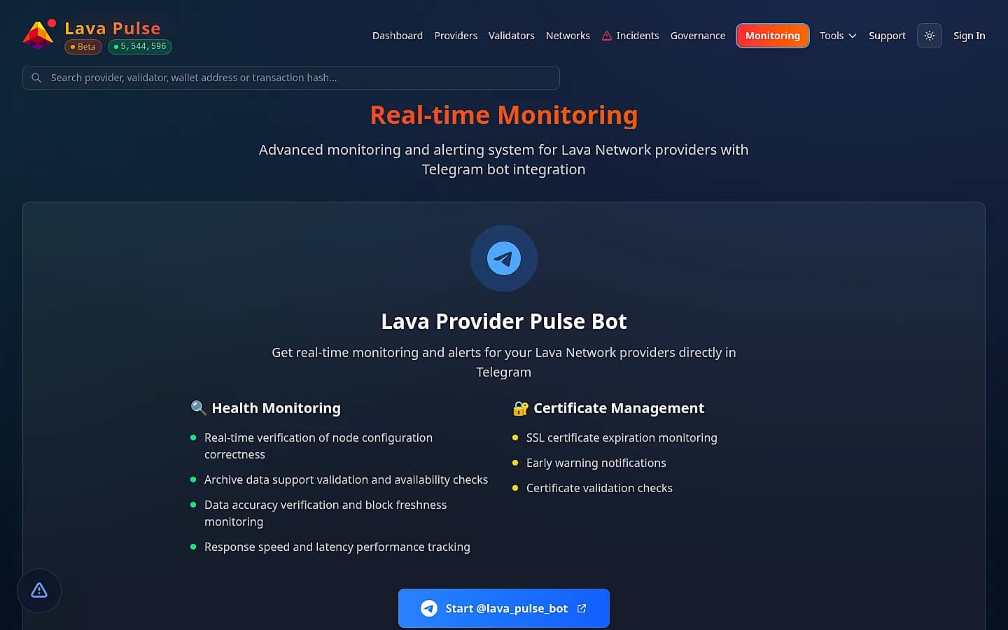 Lava Pulse monitoring — deep Lava Network provider monitoring