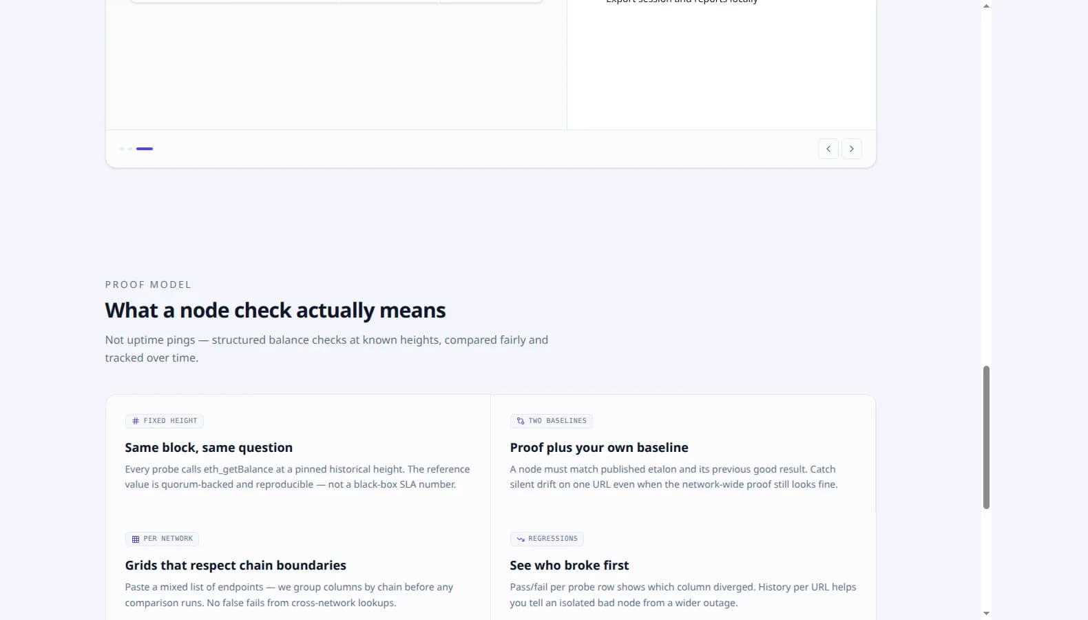 DataProof proof model — what a node check actually means